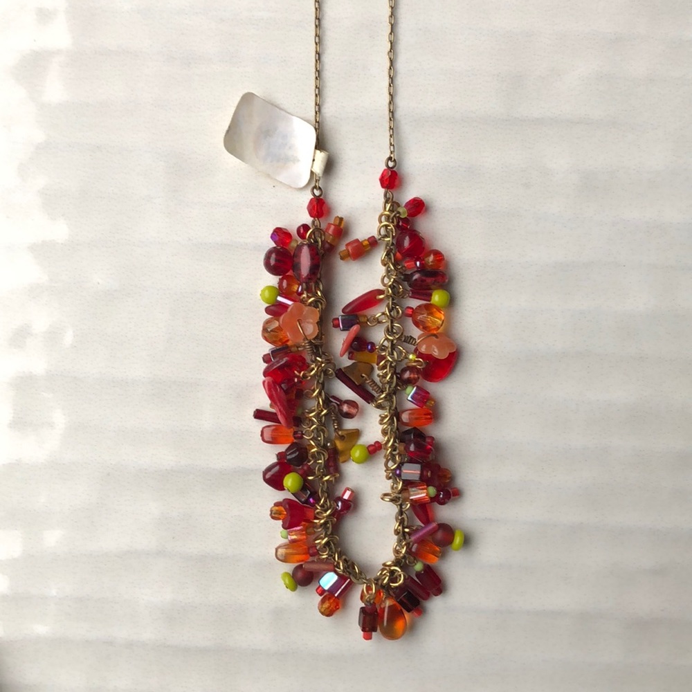 Fiery Glass Beaded Necklace